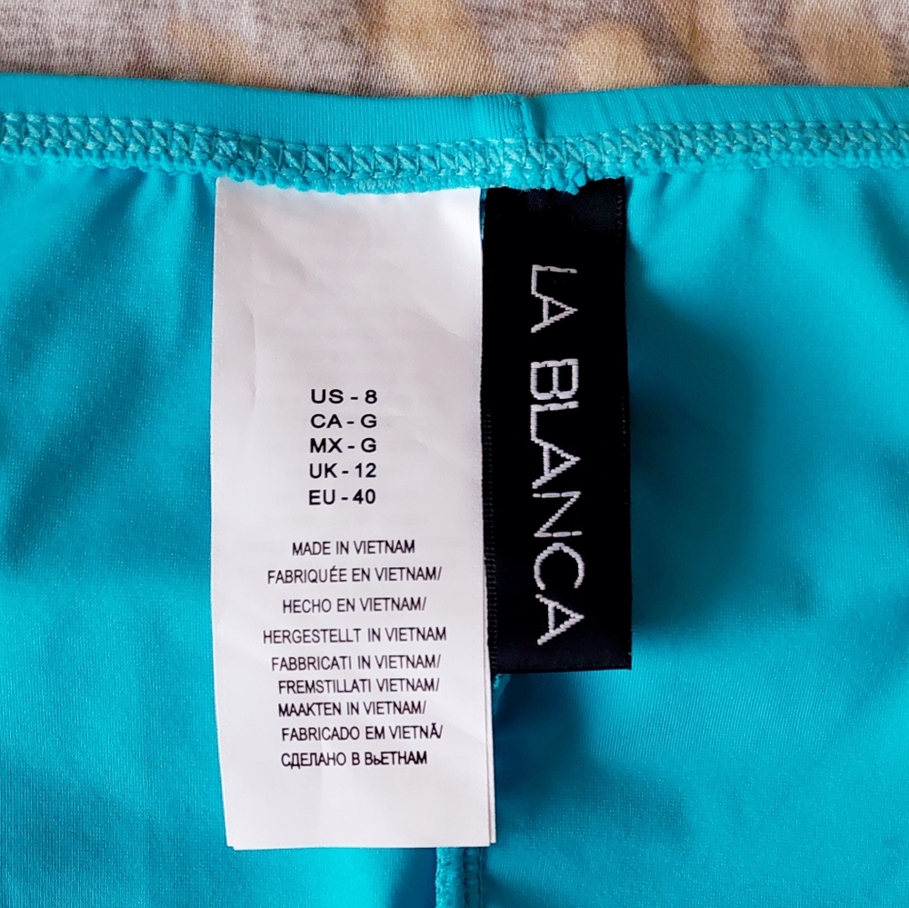 La Blanca Turquoise Bikini Bottom Size 8 - Picture 7 of 10